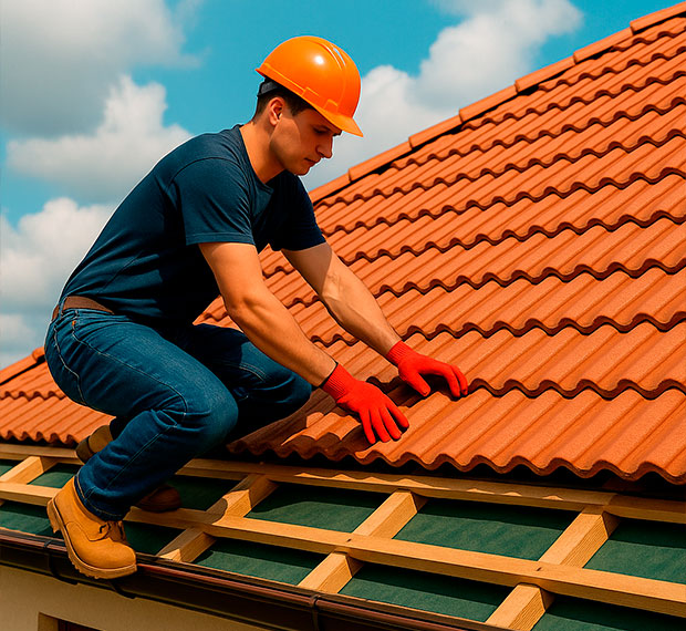 Кровля из цементно-песчаной черепицы в Ижевске