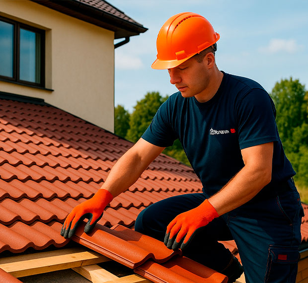 Монтаж кровли из натуральной черепицы в Ижевске