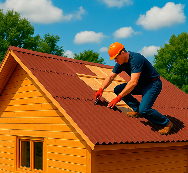 Монтаж кровли из ондулина в Ижевске