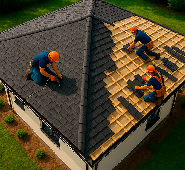 Монтаж четырехскатной крыши в Ижевске