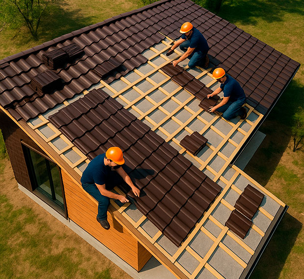 Монтаж 1-скатной крыши в Ижевске