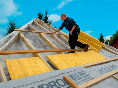 Установка гидро-, тепло- и пароизоляции